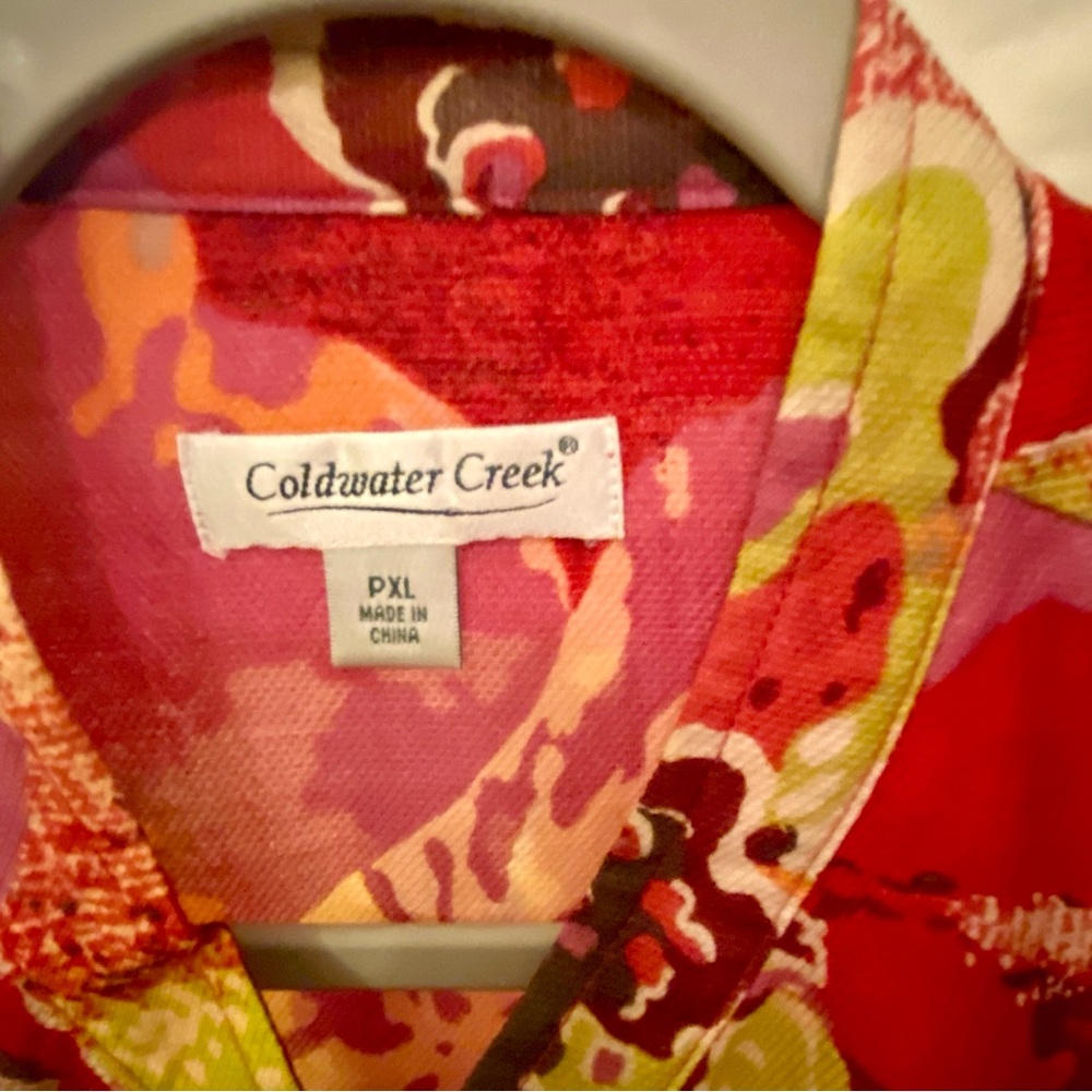 Coldwater Creek Women’s Kimono Style Collarless 3/4 Sleeve Jacket Size PXL EUC - Picture 2 of 6